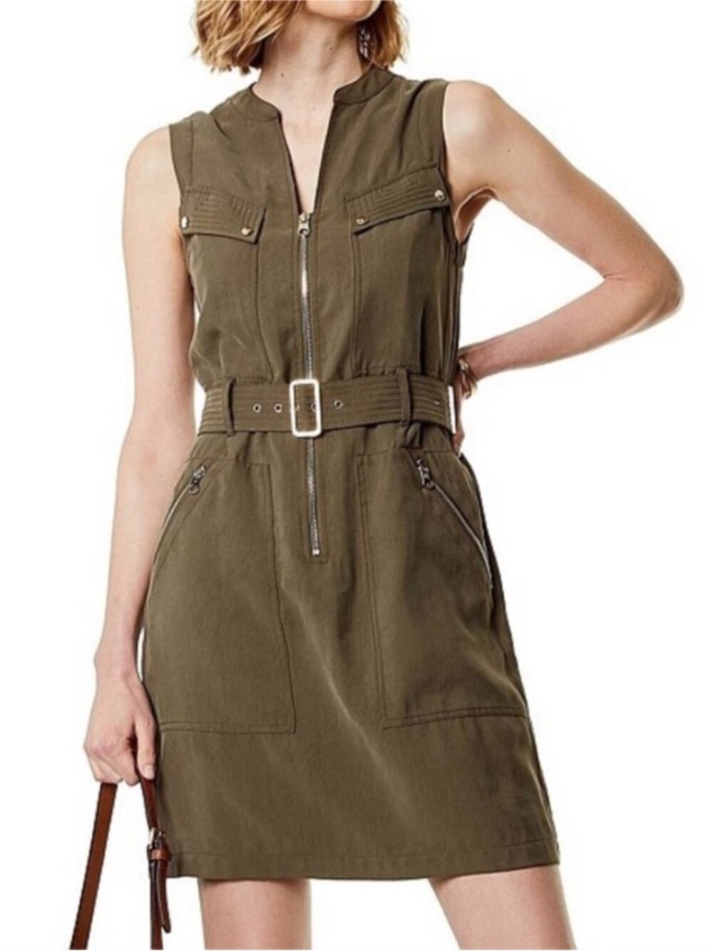 Karen Milen Khaki Utility Dress